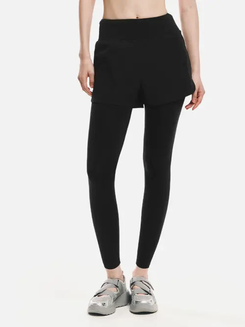 [BARREL] WOMEN ESSENTIAL WAISTBAND LEGGINGS SHORTS BLACK / 우먼 에센셜 허리밴드 9부 레깅스 쇼츠 블랙 (B6SWWLP004BLK)