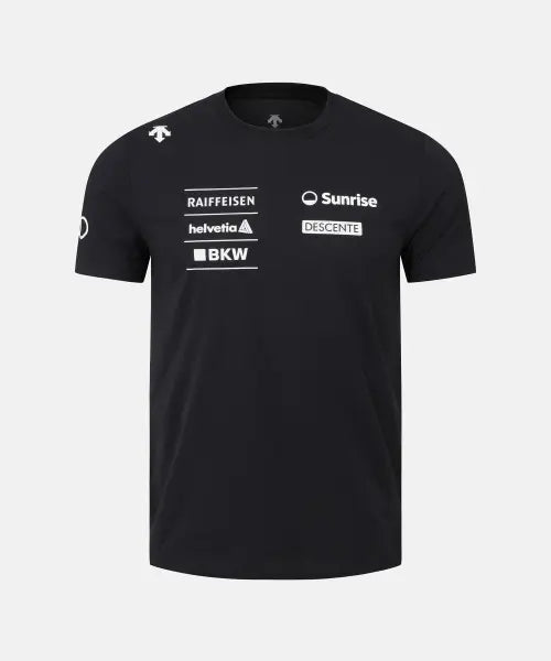 [DESCENTE] Swiss Ski Team Graphic Short Sleeve T-Shirt Black / 스위스 스키 팀그래픽 반팔 티셔츠 블랙 SR323STS81