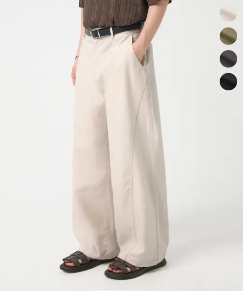 [TRILLION] CURVED FIT WIDE BANDING  LINEN PANTS_4colro / [기획] 커브드 밴딩 린넨 팬츠_4color