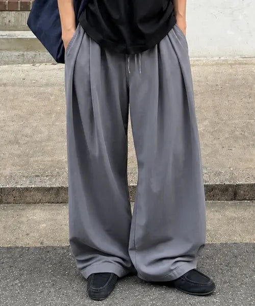 [MOZMOZ] Comfort Summer Wide Pants Charcoal / 컴포트 썸머 와이드 팬츠 챠콜