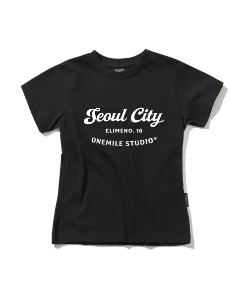 [ELIMENO] EL Seoul City Slim Fit Short Sleeve T-Shirt 2 Colors / EL 서울시티 슬림핏 반팔티셔츠 2Color