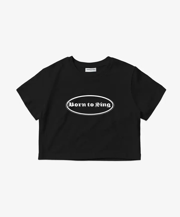 [KIM JUN SU] CROP S/S T-SHIRT (WOMEN) (BLACK)