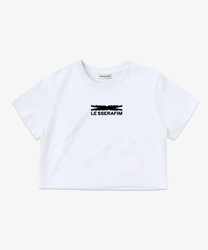 [LE SSERAFIM] CROP S/S T-SHIRT (WOMEN) (WHITE)