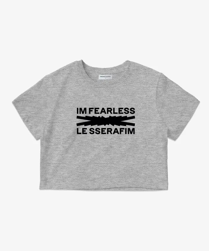 [LE SSERAFIM] CROP S/S T-SHIRT (WOMEN) (M.GREY)