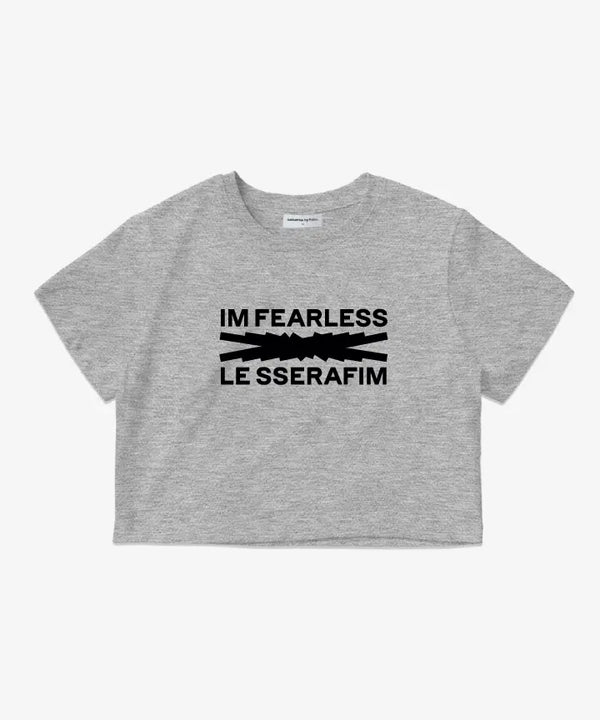 [LE SSERAFIM] CROP S/S T-SHIRT (WOMEN) (M.GREY)
