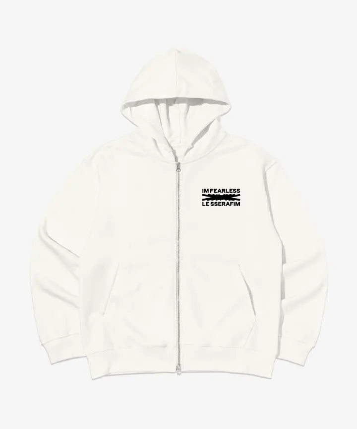 [LE SSERAFIM] ZIP-UP HOODIE (IVORY)