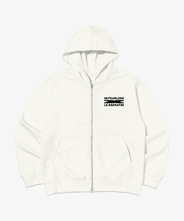 [LE SSERAFIM] ZIP-UP HOODIE (IVORY)