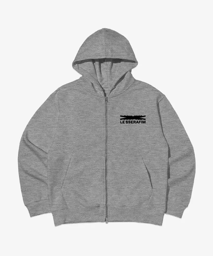 [LE SSERAFIM] ZIP-UP HOODIE (M.GREY)
