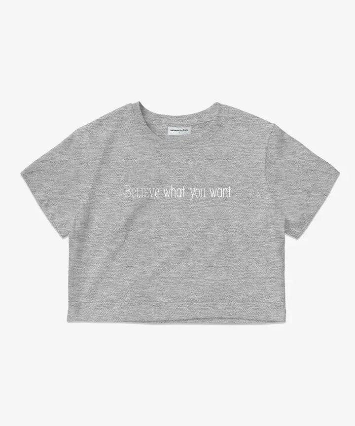 [HWANG MIN HYUN] CROP S/S T-SHIRT (WOMEN) (M.GREY)