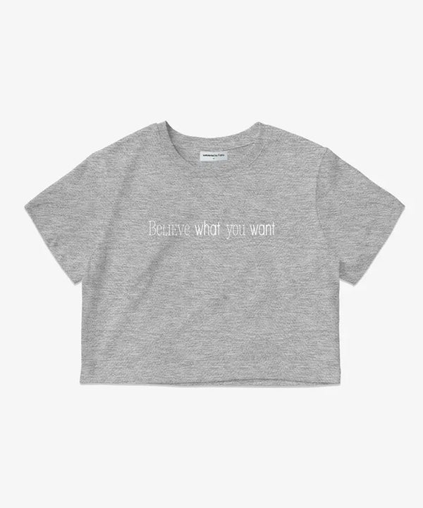 [HWANG MIN HYUN] CROP S/S T-SHIRT (WOMEN) (M.GREY)