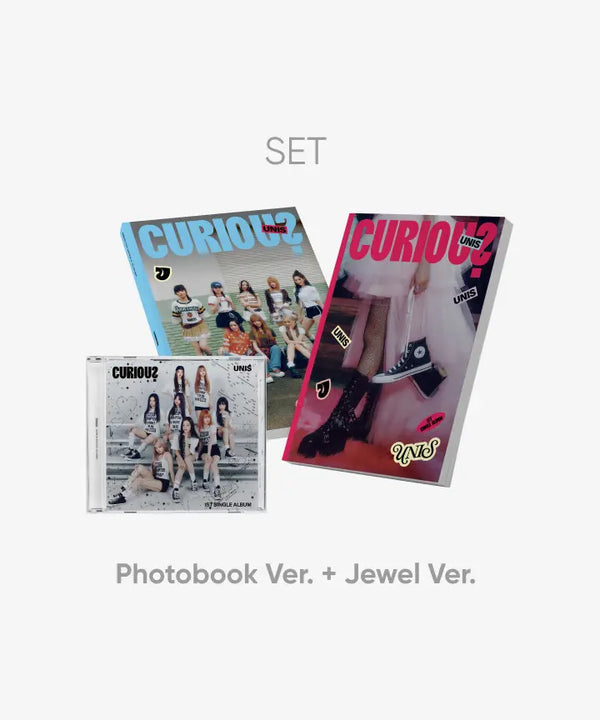 [UNIS] 1st Single Album [CURIOUS] (Photobook Ver.)(Set) + [CURIOUS] (Jewel Ver.) Set