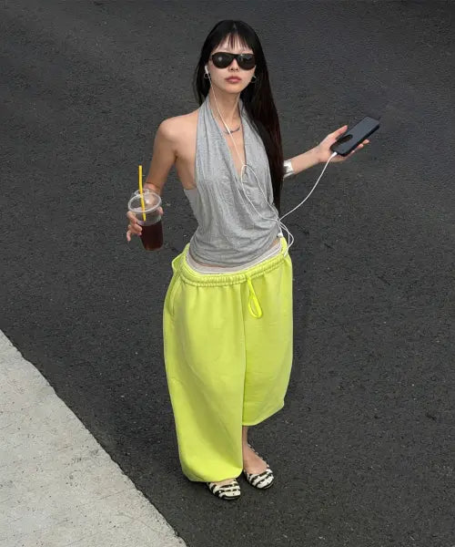 [ODOR] Molly wide jogger in Lime