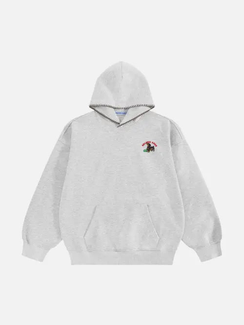 [AELFRIC EDEN] Aelfric Eden Towel Embroidery Dachshund Pullover Hoodie AE25CHQ30594-01BGRY / Aelfric Eden Towel Embroidery Dachshund Pullover Hoodie 후드티 AE25CHQ30594-01BGRY