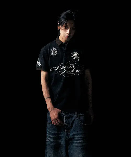 [SCHISM INDUCING] TEAM SCHISM RUGBY SHIRT BLACK