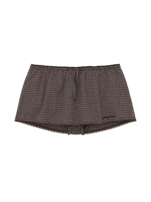 [GLOWNY] G CLASSIC LACE-UP MINI SKIRT (BROWN)