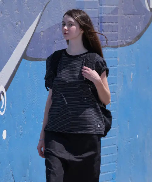 [LOW CLASSIC] Lc STRIPED BASIC TEE_BLACK [LC262TS01BK]