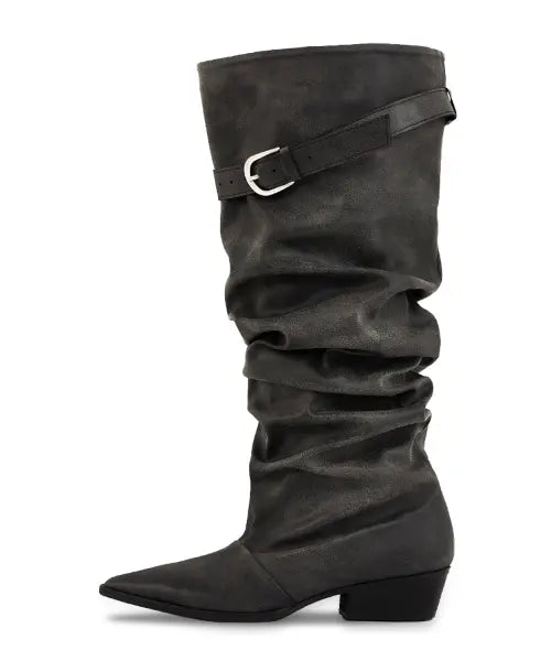 [NEGATIVE THREE] Kimera Knee-High Slouchy Long Boots_Dusty Grey