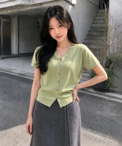 [GENERALIDEA] woman ondocut cool essential half cardigan [sage mint] / 온도컷 쿨 에센셜 하프 가디건 [SAGE MINT] / GF2LKC541
