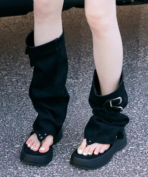 [CHAAKAN] Deril Two-Way Platform Jjori Boots (6cm) / 데릴 투웨이 플랫폼 쪼리 부츠 BLSDS2i128 (6cm)