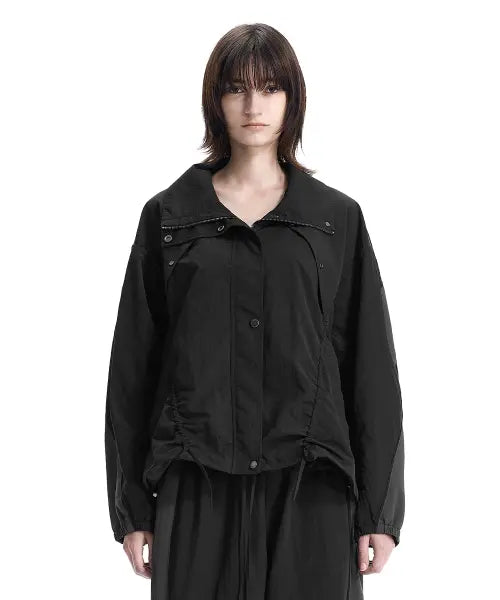 [TREEMINGBIRD] Linear Contrast Track Set-Up Jacket [ Black ]