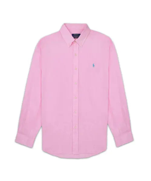 [POLO RALPH LAUREN] CUBDPPCS-LONG SLEEVE-SPORT SHIRT 17/1 PD LINEN V1-PINK / 커스텀핏 리넨 셔츠-핑크