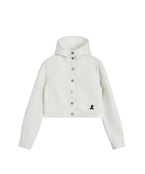 [REST\u0026RECREATION] DENIM HOOD JACKET - WHITE