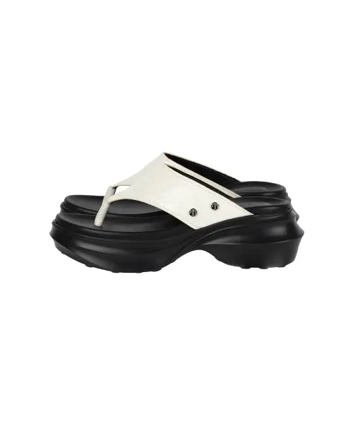 [TREEMINGBIRD] Flatform Minimal Flip Flops [ White ]