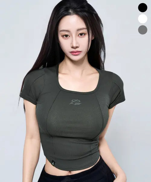 [PHYSICAL GARMENTS] P5082 Ribbed Slim Stitch Short Sleeve T-Shirt [3 Colors] / P5082 골지 슬림 스티치 반팔티 [3COLOR]