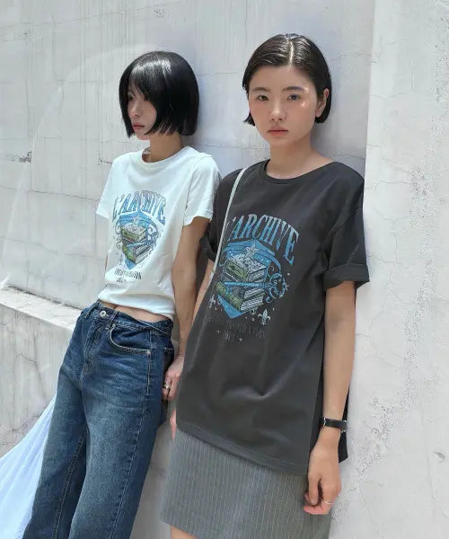 [LOOKAST] DIA Vintage Graphic T-Shirt / 디아 빈티지 그래픽 티셔츠 / DIA VINTAGE GRAPHIC T-SHIRT_2colors