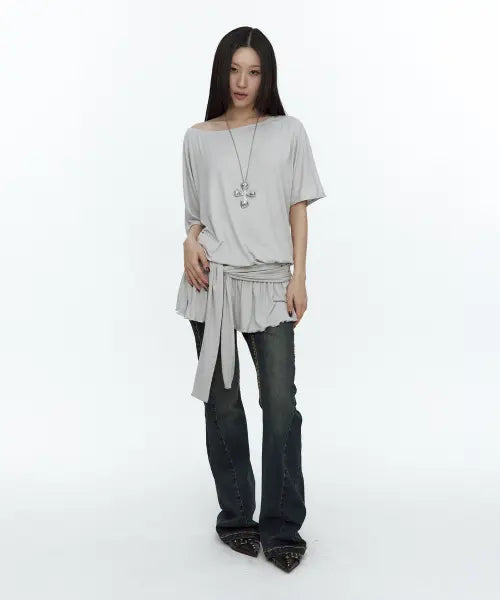 [ROUGHNECK] Waist Tie Dress