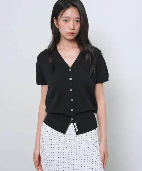 [GENERALIDEA] woman ondocut cool essential half cardigan [black] / 온도컷 쿨 에센셜 하프 가디건 [BLACK] / GF2LKC541