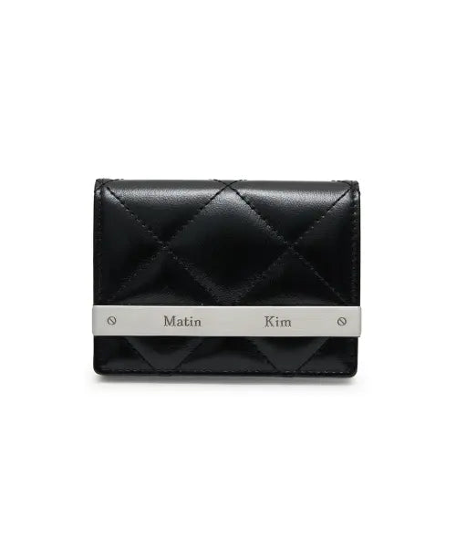 [MATIN KIM] PUFF QUILT WALLET IN BLACK