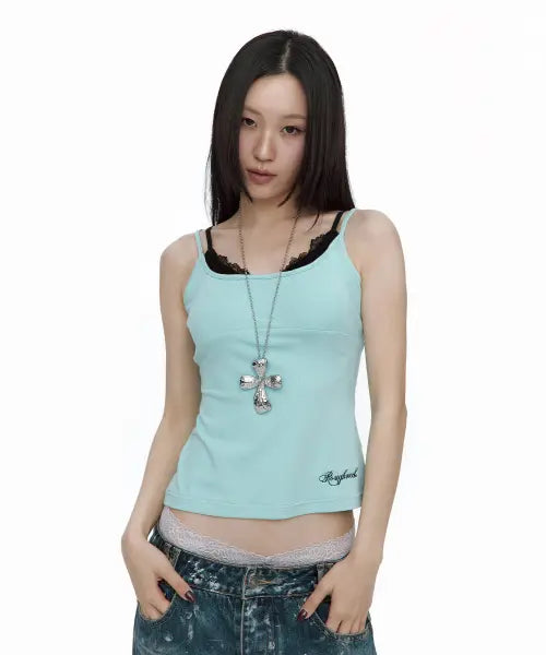 [ROUGHNECK] Lace Layered Sleeveless Mint