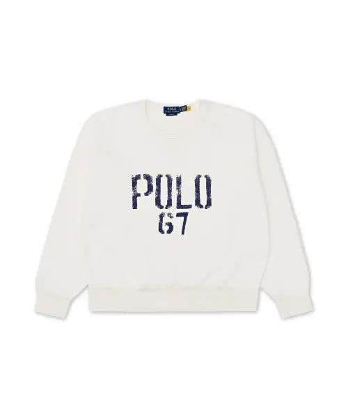 [POLO RALPH LAUREN] KNIT-SWEATSHIRT SEASONAL FLEECE-WHITE / 빈티지핏 플리스 그래픽 스웨트셔츠-화이트