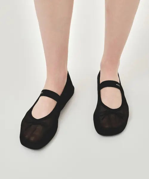 [MARITHÉ + FRANҪOIS GIRBAUD] W MESH BANDING FLAT SHOES black