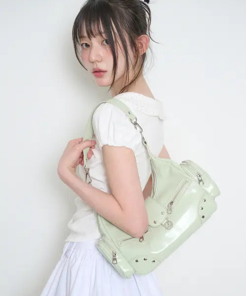 [ILLIGO] RUBY STUD SHOULDER BAG MINT / 루비 스터드 숄더 백 민트