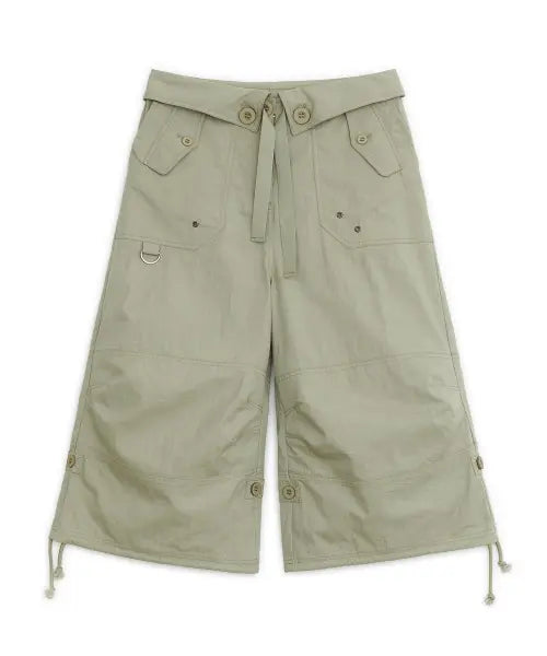 [HUG YOUR SKIN] Star strap capri pants (Beige) / 스타 스트랩 카프리 팬츠 (베이지)