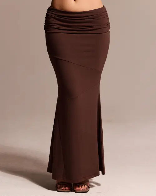 [COOLSIS] CS FOLDING MERMAID SKIRT-073 (BROWN)