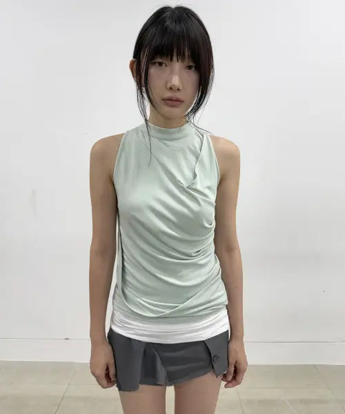 [FLAREUP] Draped Sleeveless Top (FL-135_Mint)