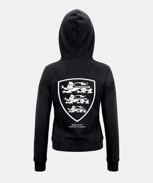 [BADBLOOD] Shield-M Slim Fit Zip-Up Hoodie - Black
