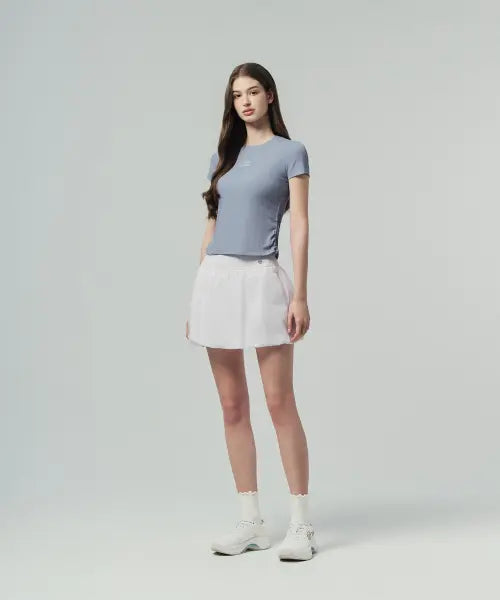 [SERGIO TACCHINI] W LIGHT STRETCH BALLOON SKIRT / W 라이트 스트레치 벌룬 스커트 (White)