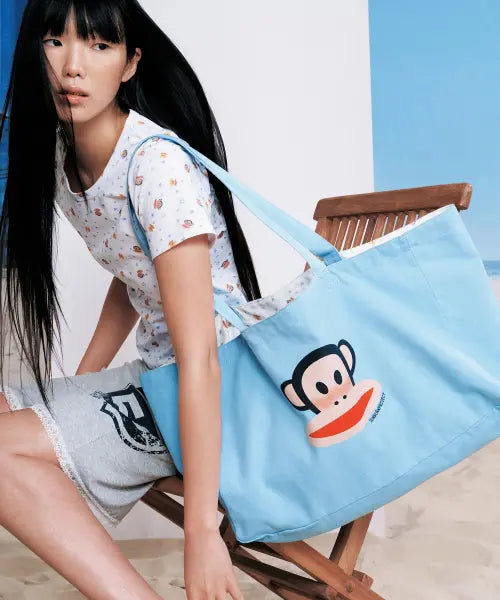 [SUNBURNPROJECT] SUNBURN X PAUL FRANK REVERSIBLE ECO BAG, MULTI (SKY BLUE) / SUNBURN X PAUL FRANK REVERSIBLE ECO BAG, MULTI