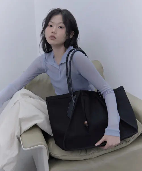 [HAVEAWHALE] sio canvas bag (BK)