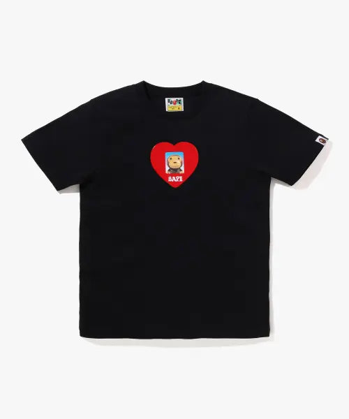 [BAPE] HEART ID MILO PHOTO TEE L_BLACK / 하트 아이디 마일로 포토 티셔츠(W) BLACK