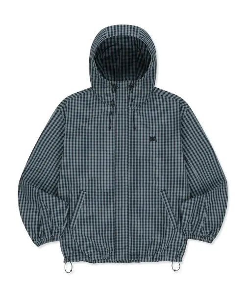 [BROWNBREATH] CHECK WINDBREAKER JACKET - BLUE