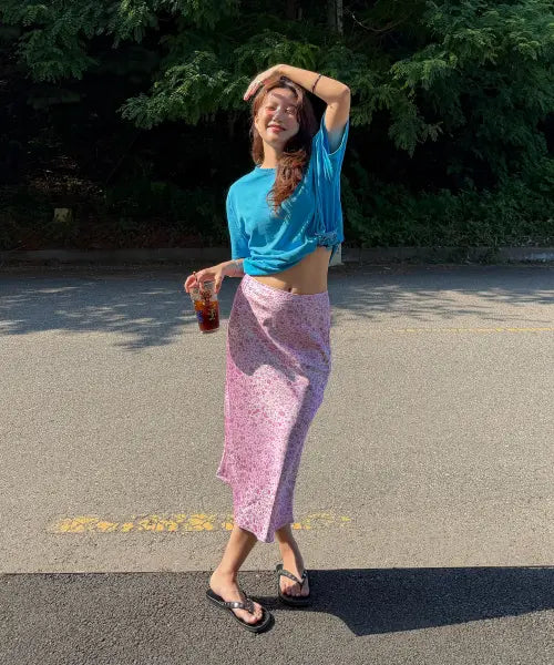 [CENTAUR.KR] LEOPARD MIDI SKIRT_PINK