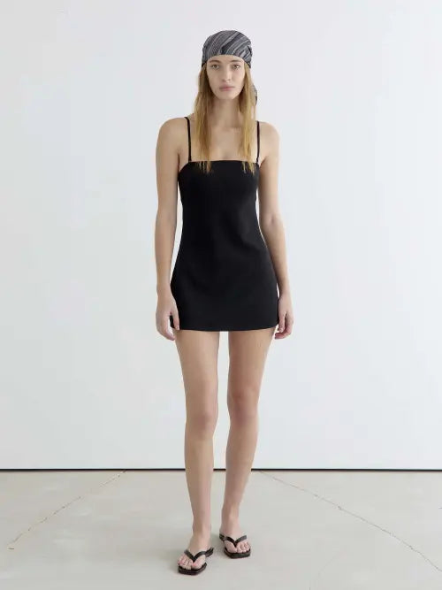 [AUBER] Ribbed One-Piece Swimsuit - Black / Ribbed Onepiece Swimsuit - Black