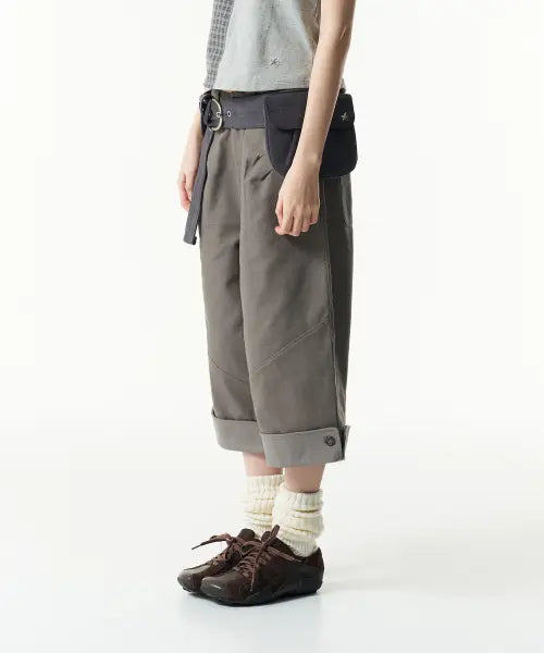 [THE COLDEST MOMENT] TCM folding button pants (brown)