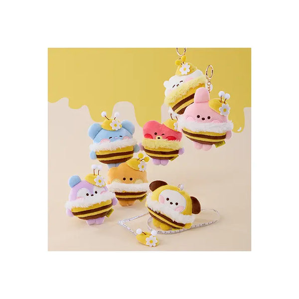 [BTS] minini Measuring Tape Plush Keyring Honey Bee