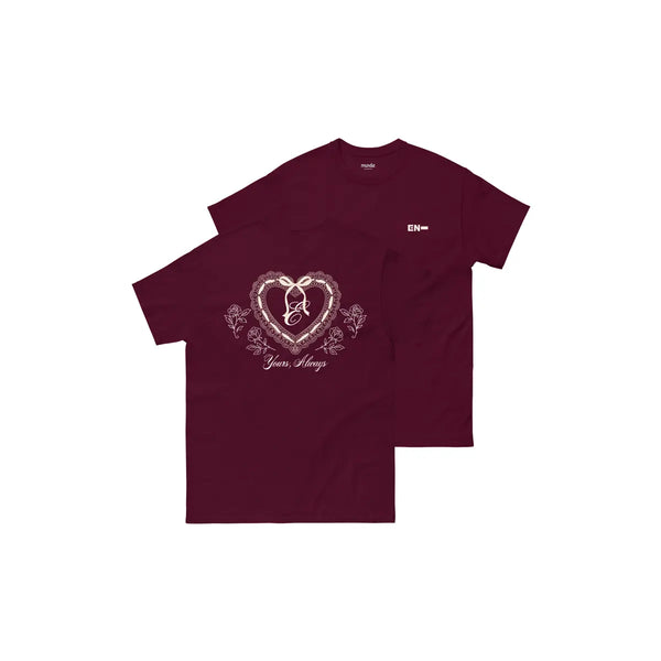 [ENHYPEN] ENHYPEN Lace Heart S/S Tee (Maroon)